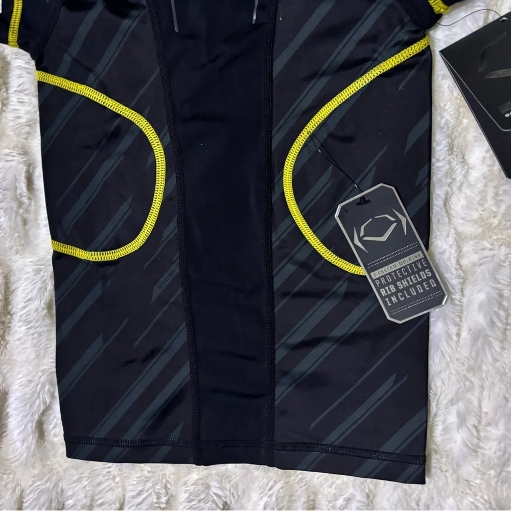 NWT EVOSHIELD CustomTech EvoAlpha Football Rib Shirt Black Grey